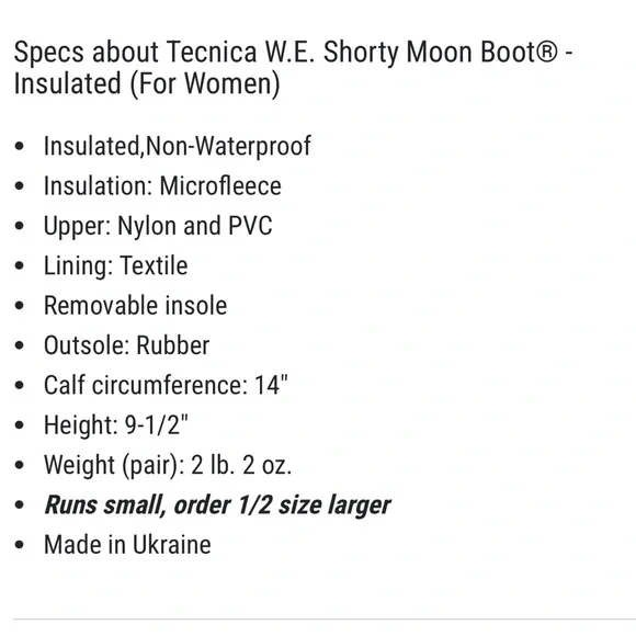 Tecnica W.E.Shorty Moon Boot - Picture 13 of 15